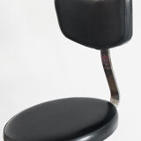 Vintage swivel workshop chair in skai and iron, Spain 1960