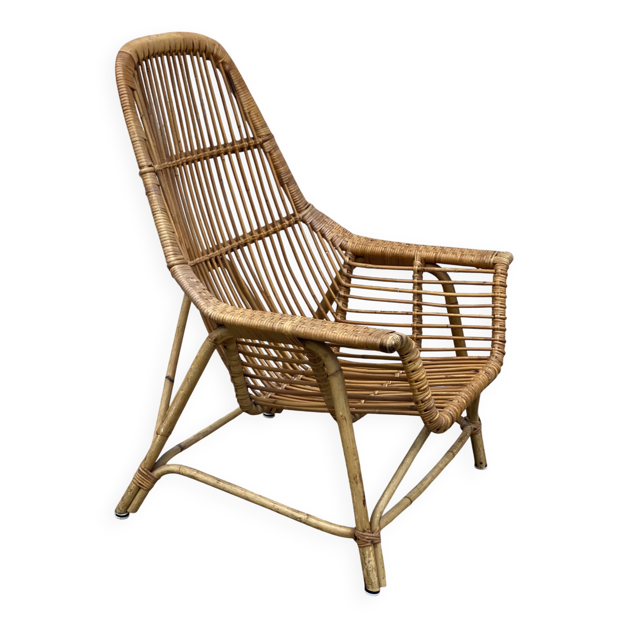 Vintage rattan armchair 1960