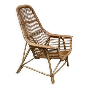 Fauteuil rotin vintage