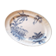 Plat céramique motif palmiers bleus