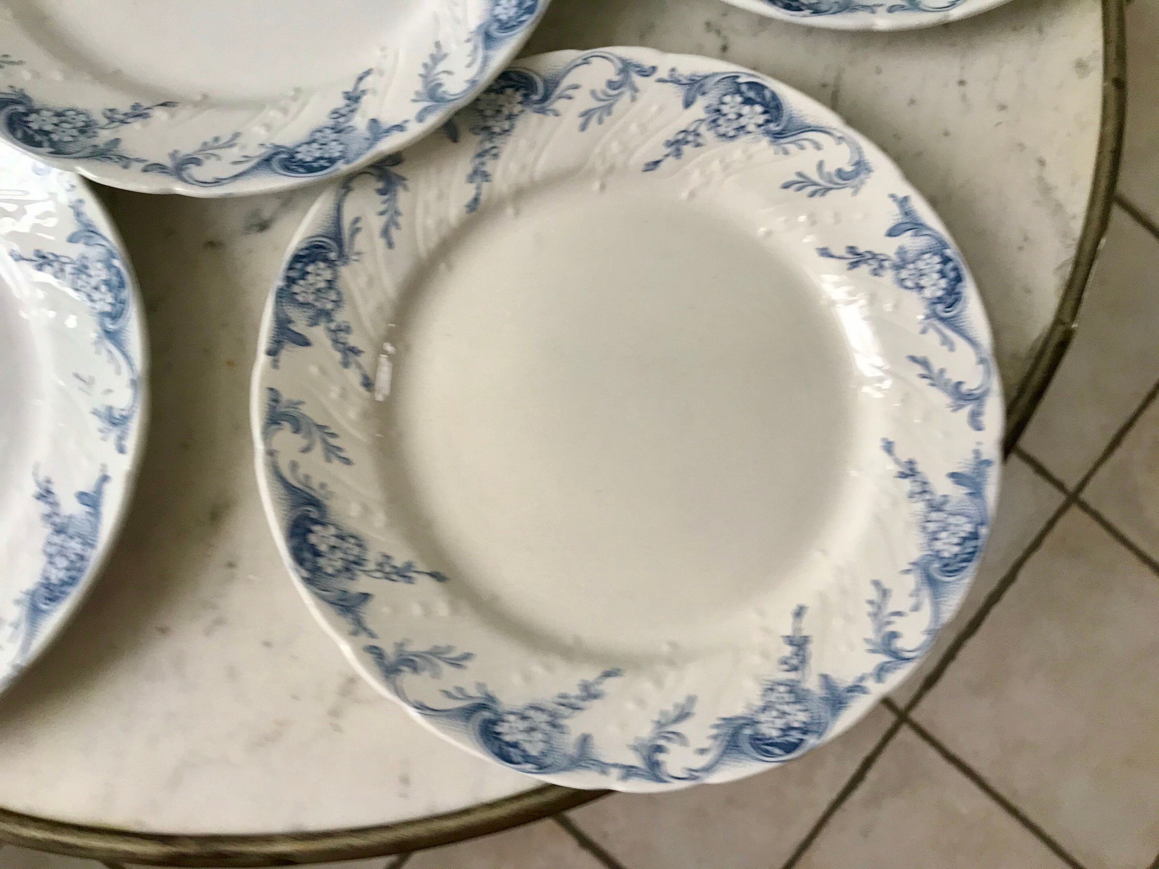 set of 6 dessert plates in K&G Lunéville Ironstone, "Angèle" model, late 19th century