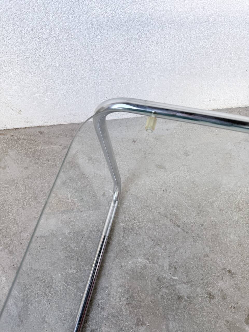 Table basse moderniste Bauhaus en acier tubulaire
