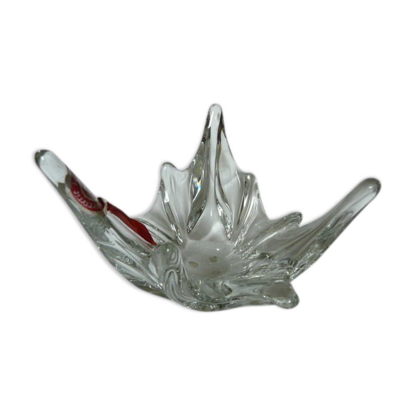 Empty pocket in vintage crystal shape umbrella Cristallerie de Vallerysthal