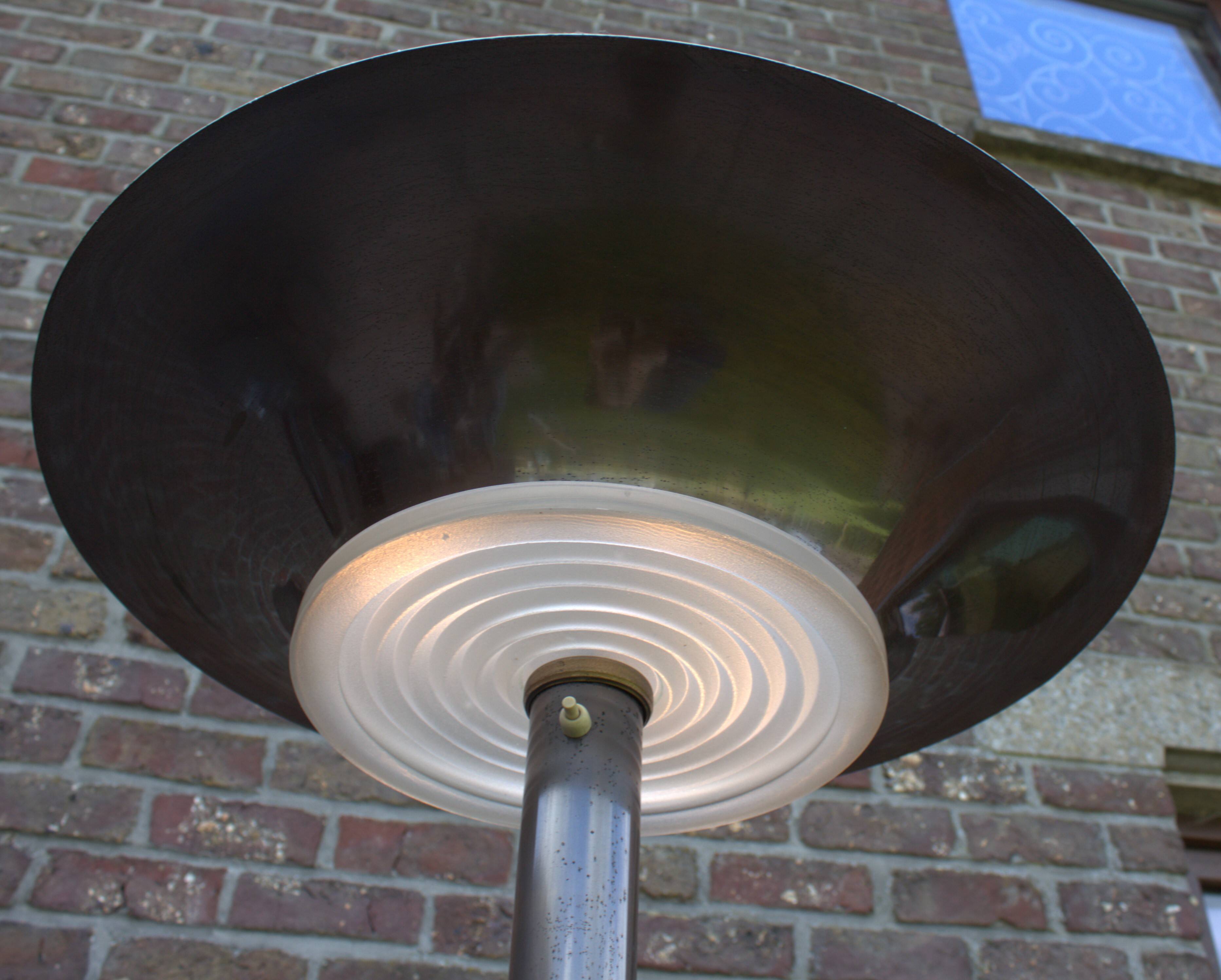 Old copper art deco floor lamp