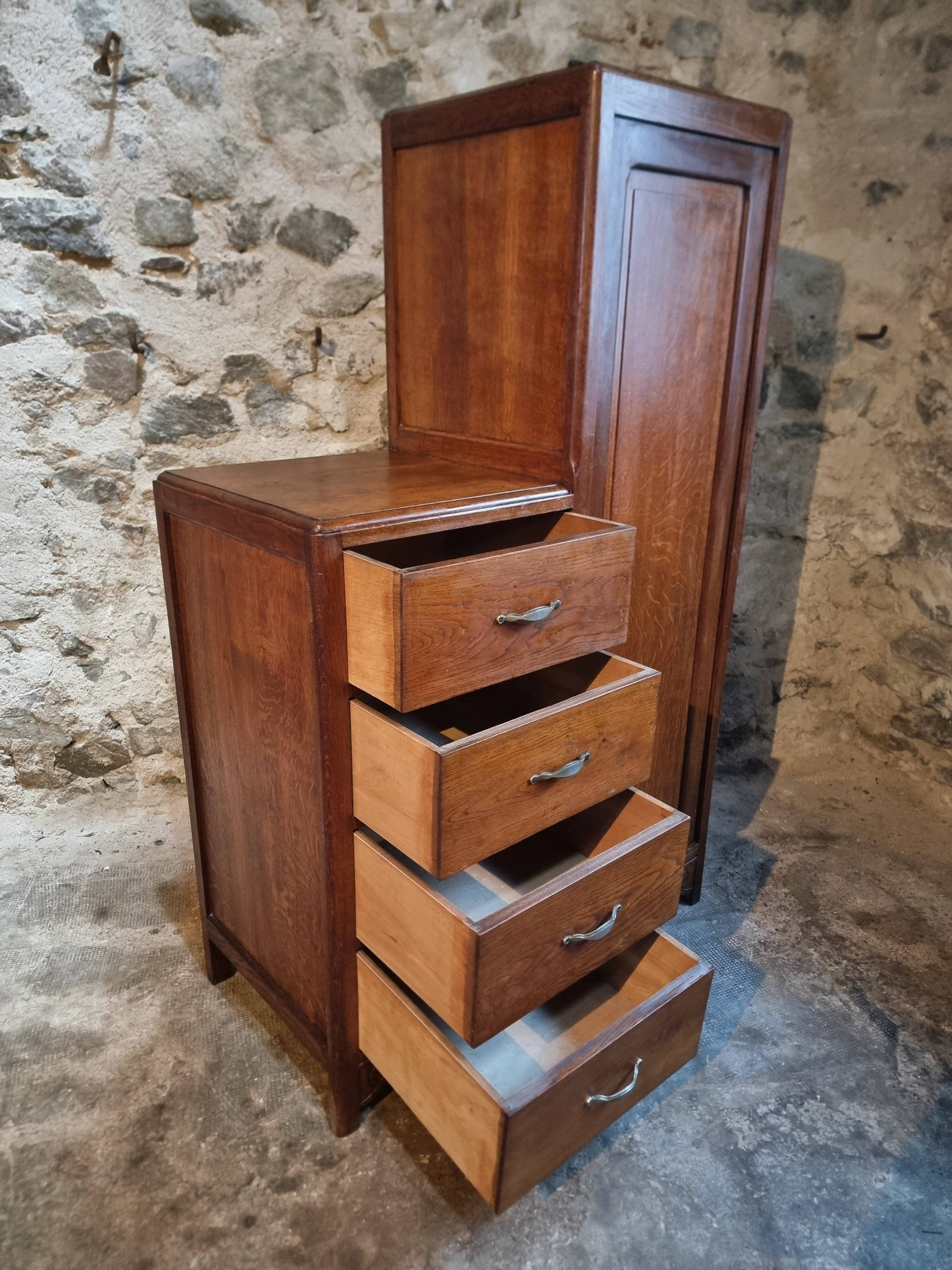 French storage cupboard from the 1920s–1930s – Cupboard with drawers and wardrobe.