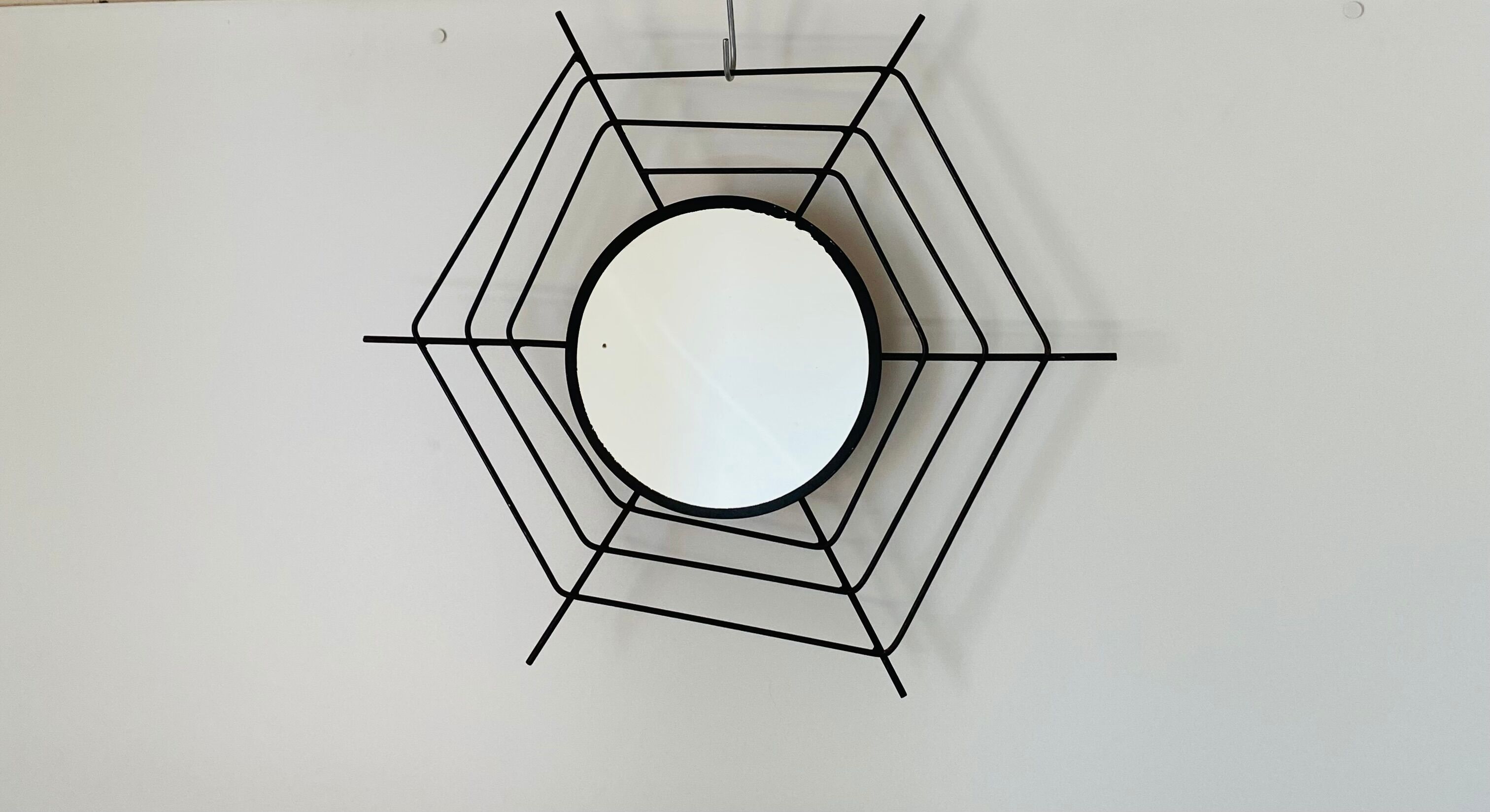 1960s vintage spiderweb wall mirror, 64 cm