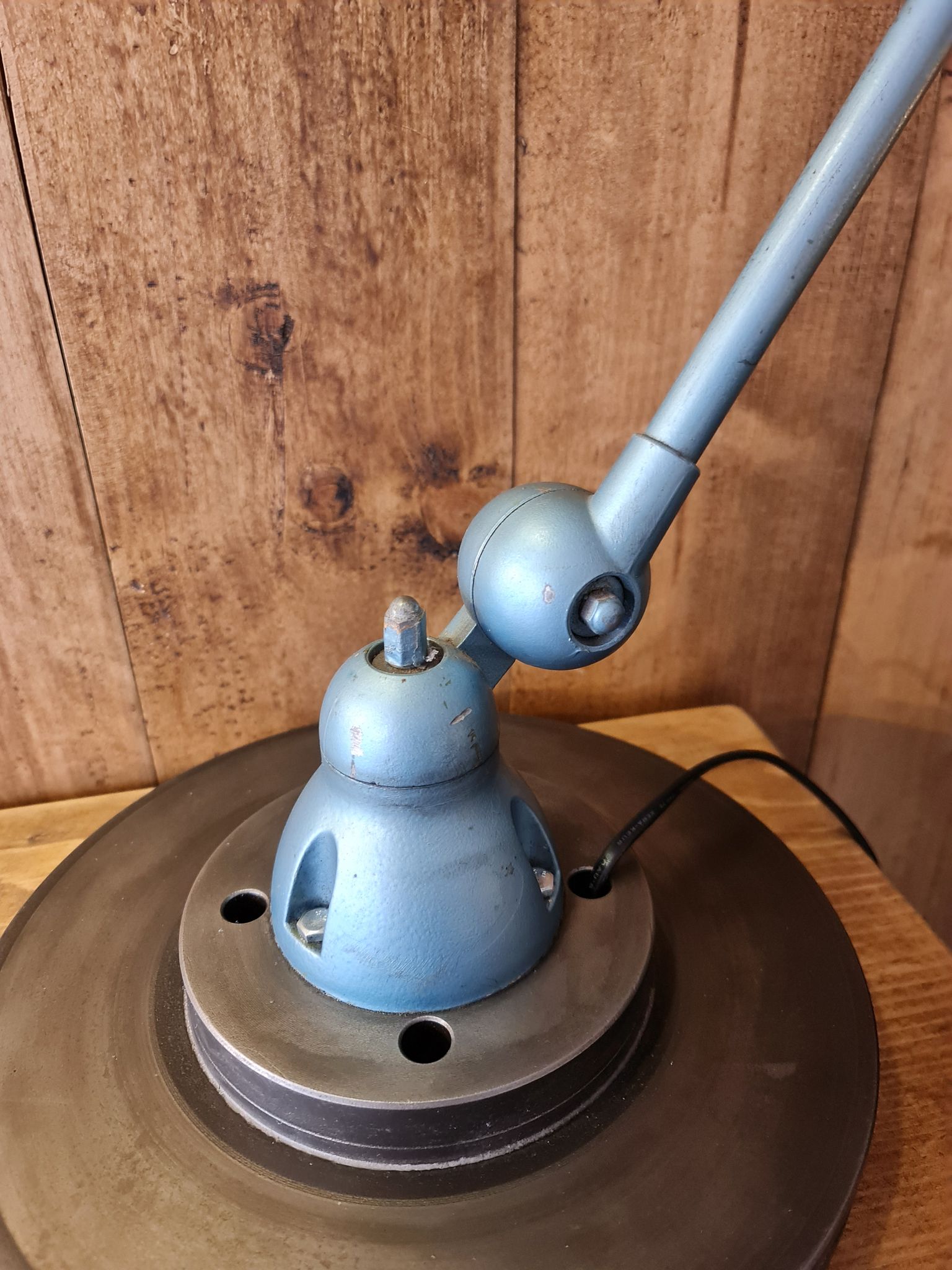Blue jielde lamp two arms