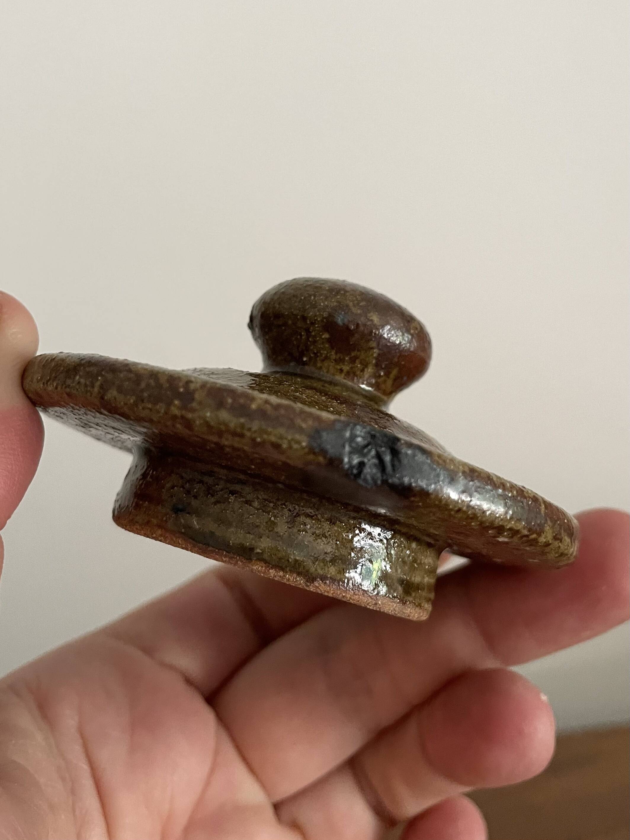 Théière avec 2 tasse à café en grès design vintage