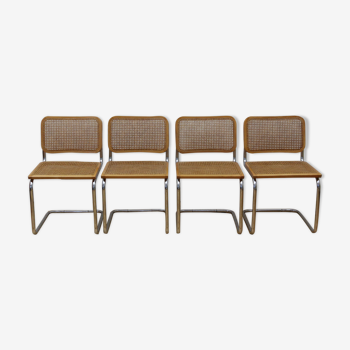 4 x Chaises Cesca, années 1980, dans le style de Marcel Breuer