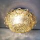 Vintage baguette in ceiling glaze lamp, bubble relief space age, 1970s