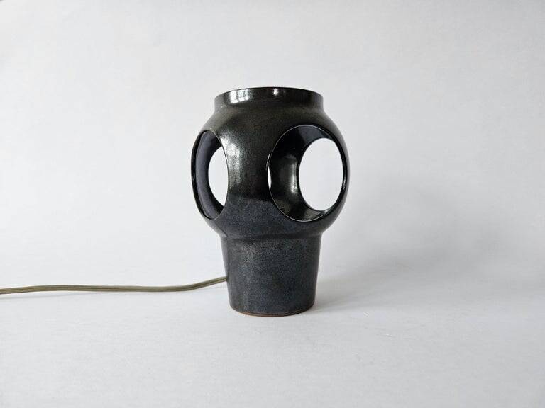 Rare midcentury ceramic table lamp, space age style, 1970s