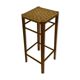 Vintage plant stand stool 1960s in oak with woven seat