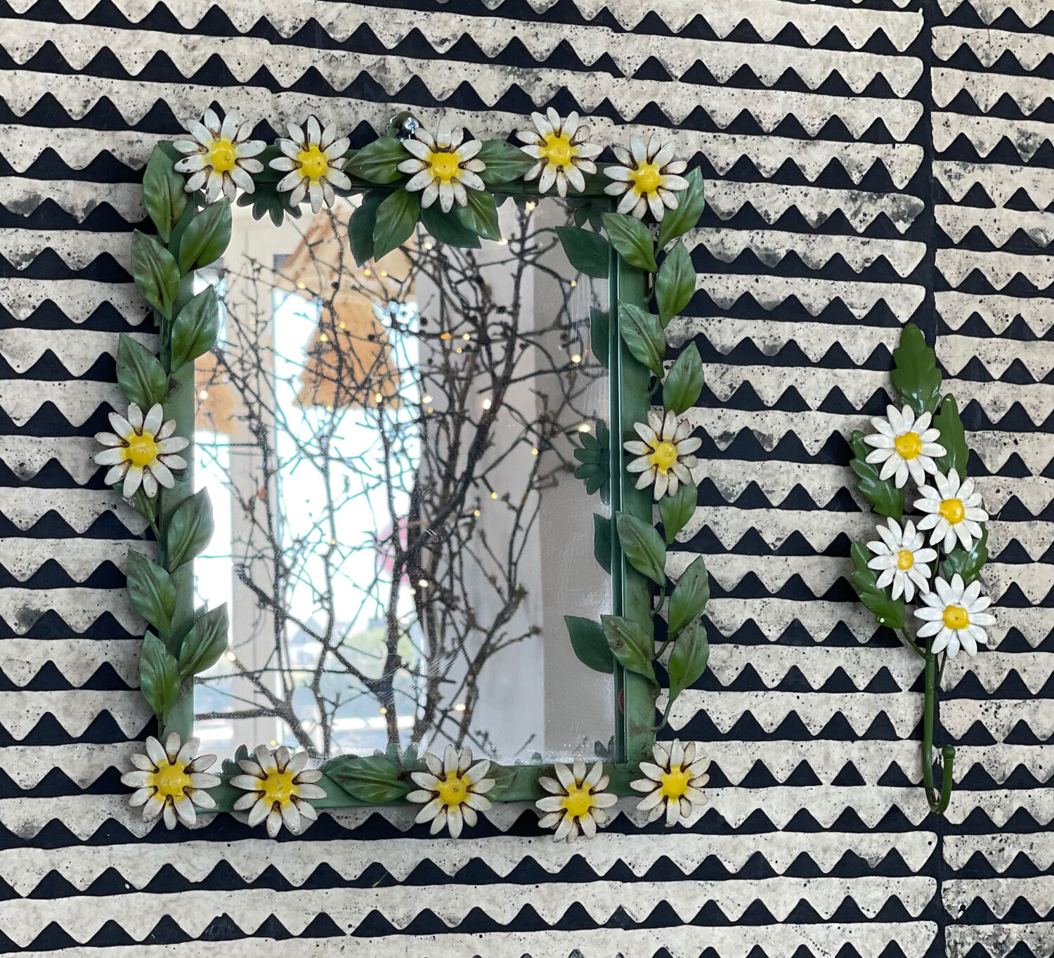 Vintage Italian metal mirror