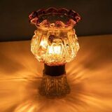 Vintage table lamp in Swedish coloured glass, glass table lamp.