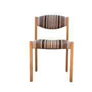 Suite de 4 chaises self hêtre laiton et laine 1960