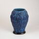 Vase Art Déco "Ingrid" en verre opaque bleu lapis par Henry Schlevogt