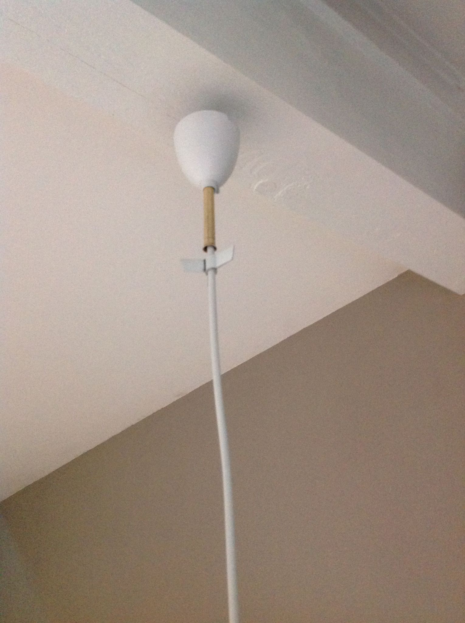 Scandinavian vintage 1960s white opaline warhead suspension