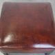Large square sheepskin leather ottoman with a beautiful patina