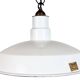Industrial White Enamel Factory Pendant Lamp from Quadrangle Mfg. Co.,1960s
