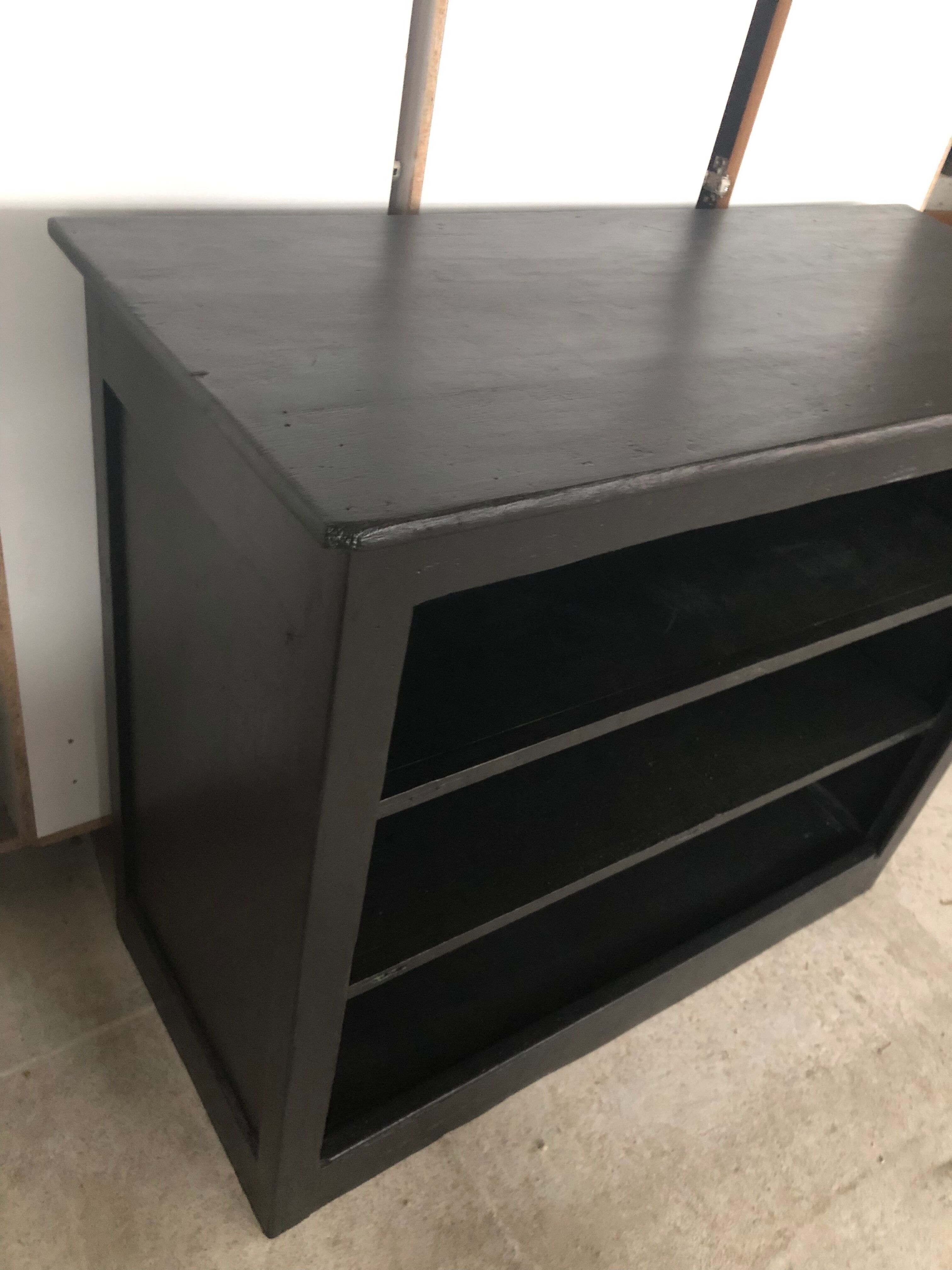 Sideboard without antique door, 3 black pine shelves
