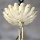 Large flower and leaf chandelier, hand-painted sheet metal, Italy, 1940s