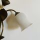 Floral wall light with 2 bulbs in brass and opaline, – 1950s/60s