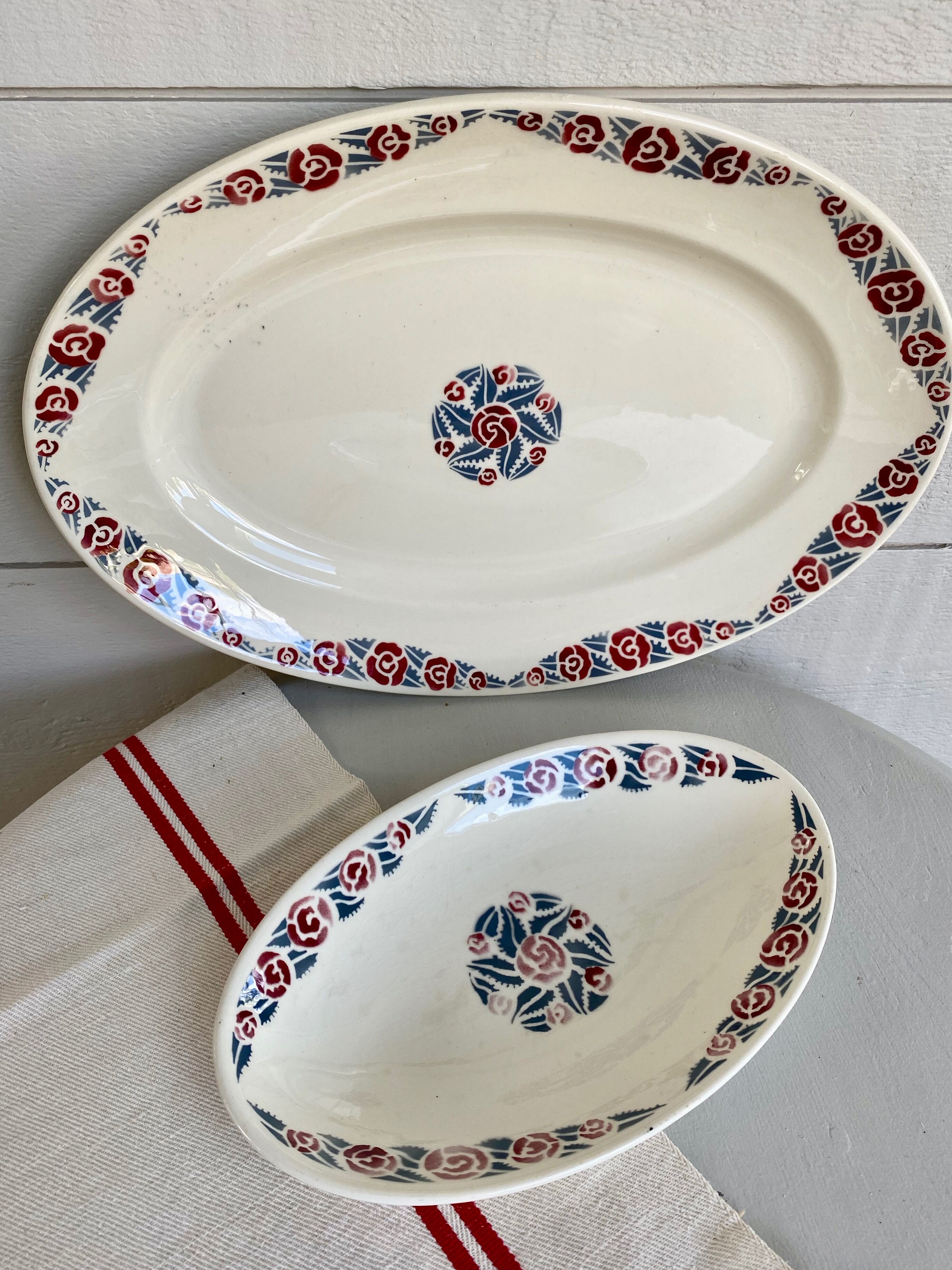 Duo of old badonviller dishes