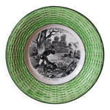 Vintage Sarreguemines Digoin France plate beaten with deer