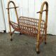Porte revues vintage rotin et bambou