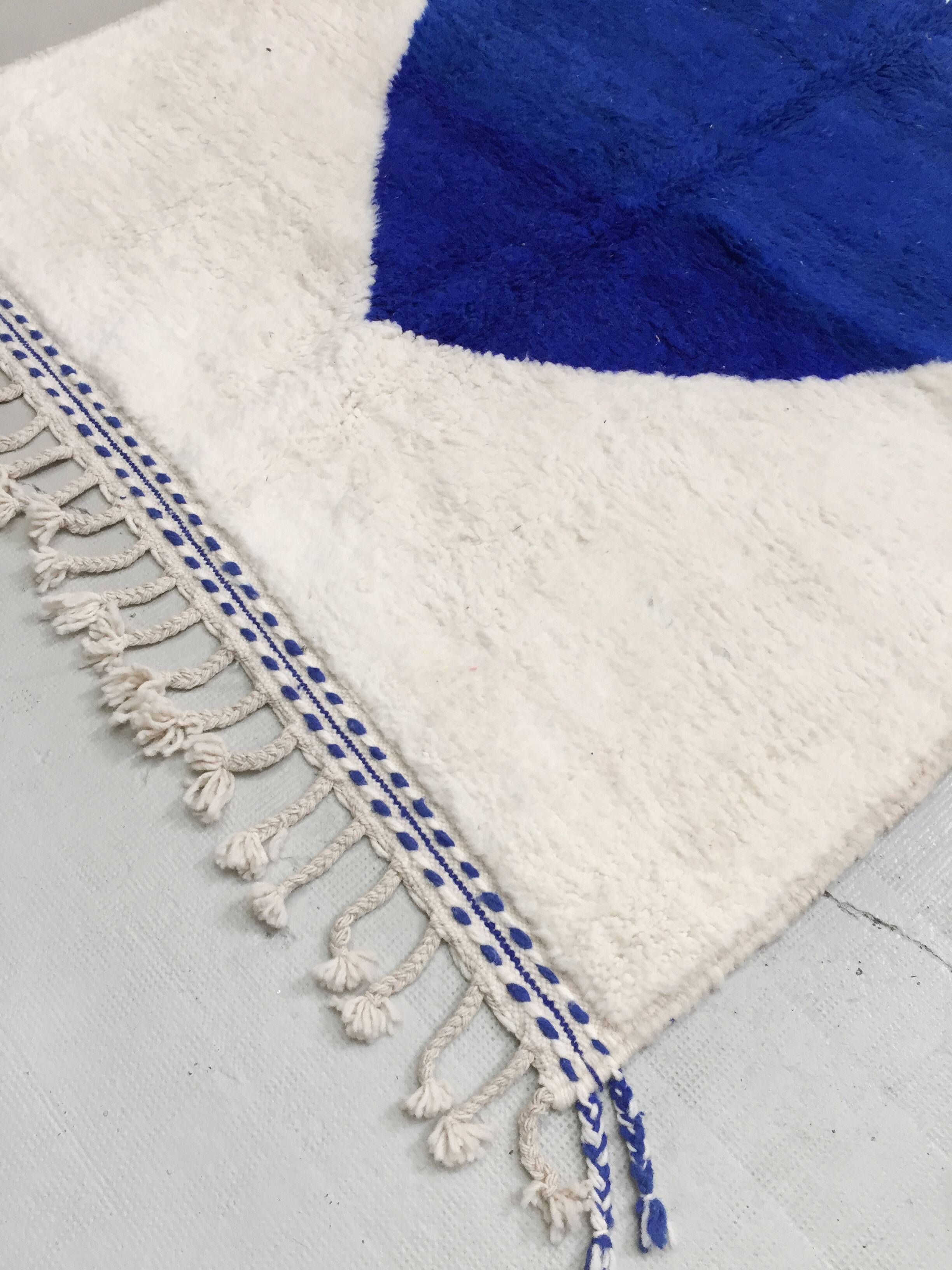 Authentic Moroccan Berber Beni Ouarain majorelle blue rug new