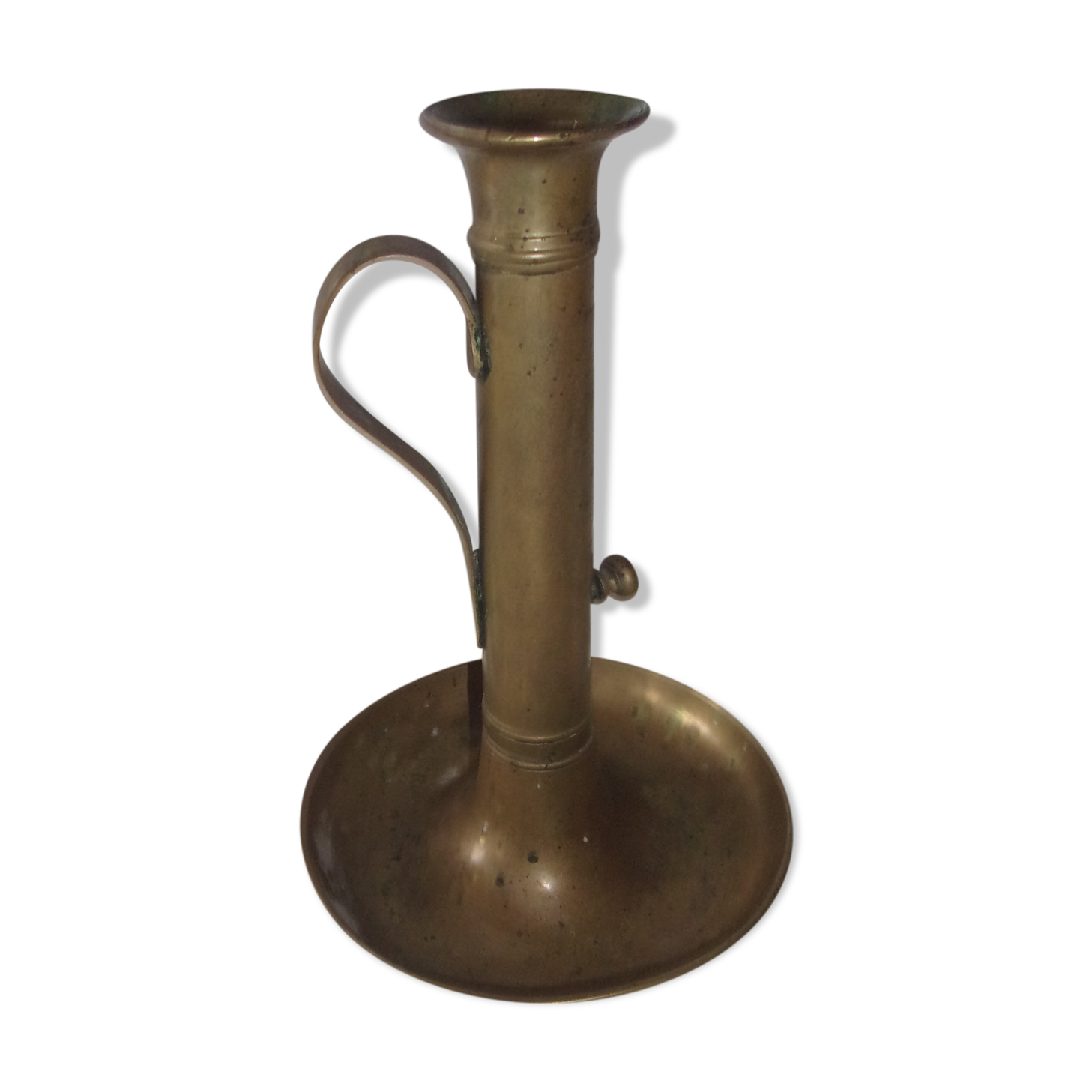 Brass pusher candle holder