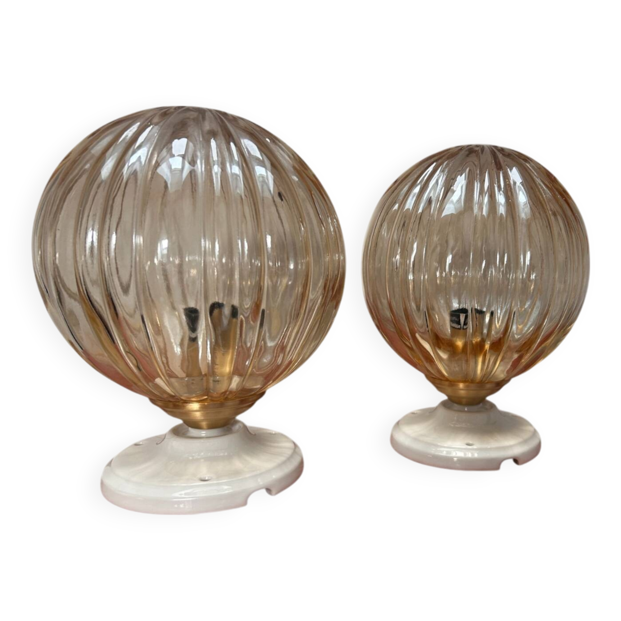 Pair of vintage globe wall lights