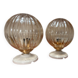 Pair of vintage globe wall lights