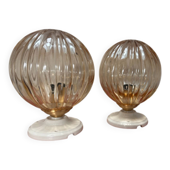Pair of vintage globe wall lights