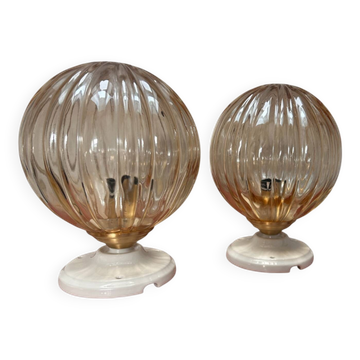 Pair of vintage globe wall lights