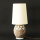 Art Deco ceramic table lamp base with blue patterns, 1920s/30s.