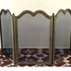 Three-panel solid brass fire screen