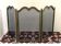 Three-panel solid brass fire screen