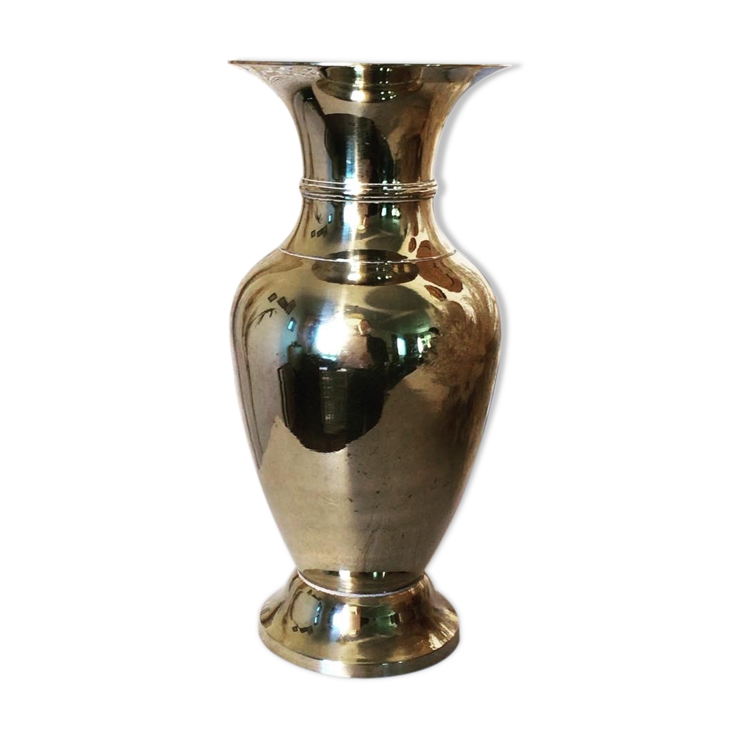 Golden brass vase