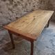 Old farmhouse dining table, rustic kitchen, poplar top, chestnut base, two drawers, 1800–1850.