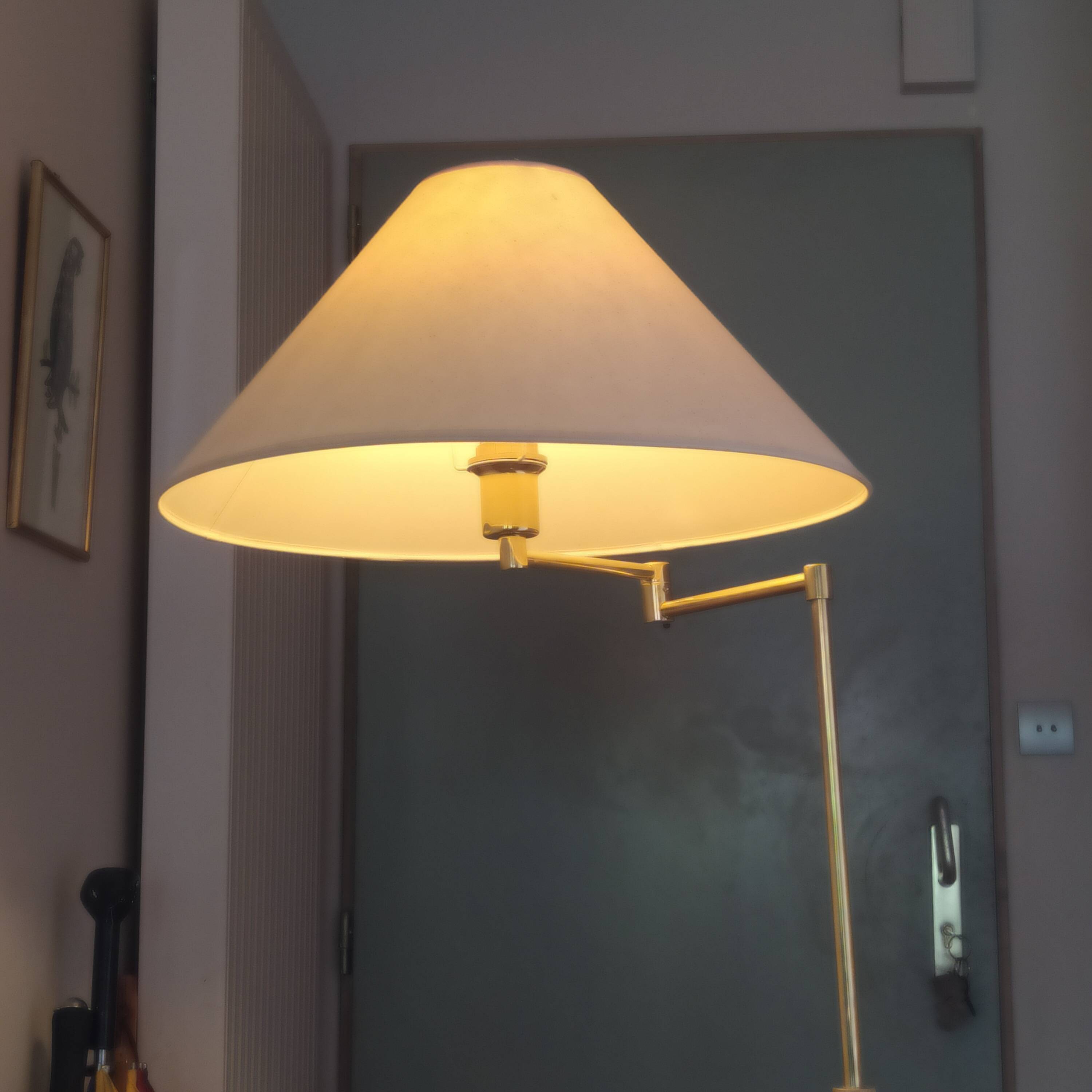 70s brass reading lamp with articulated arm Germany