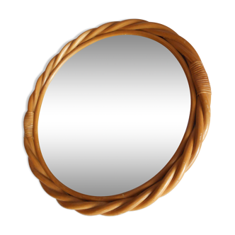 Mirror round rattan vintage 45cm diameter
