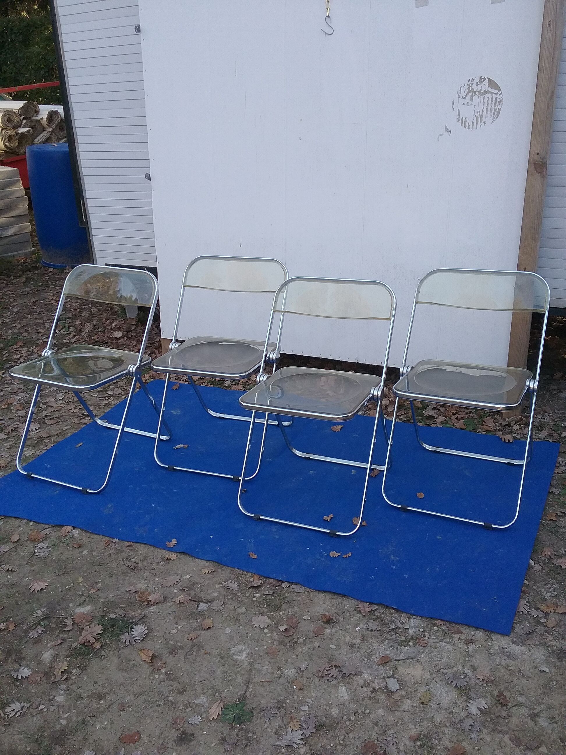 Suite of 4 folding chairs by Giancarlo Piretti for Castelli