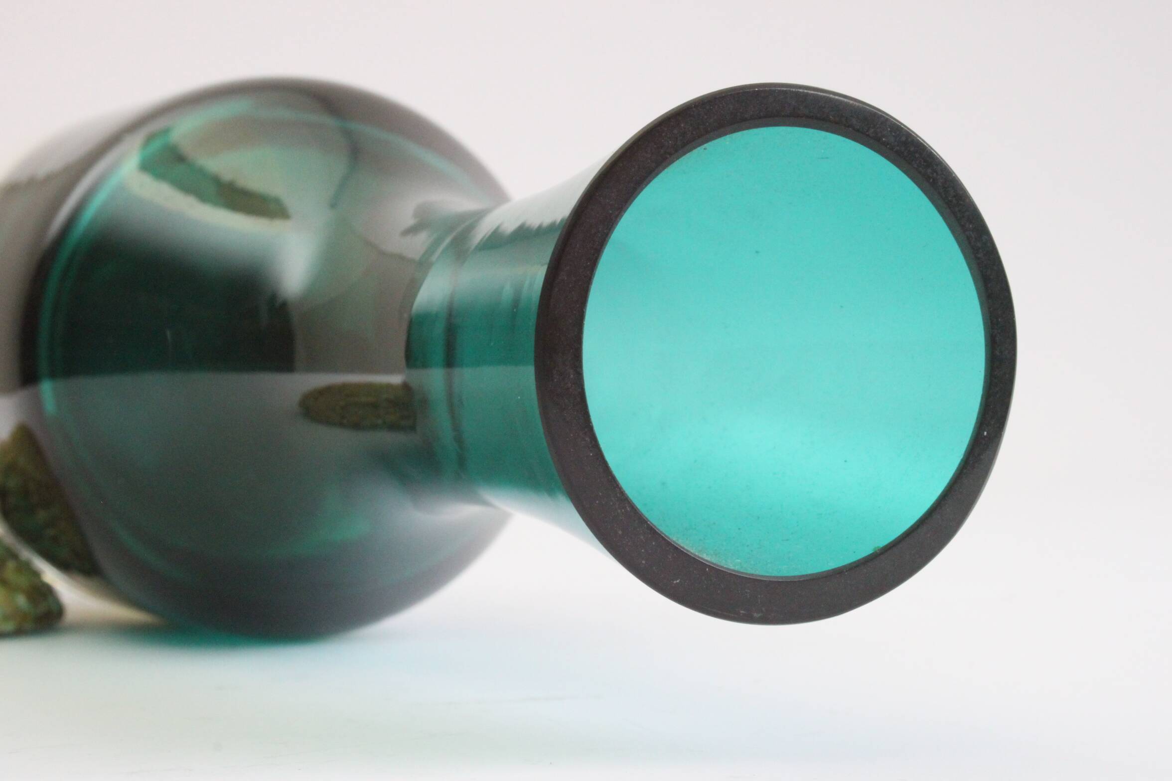 Vase vert de Tamara Aladin pour Riihimaën Lasi, Finlande 1970