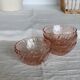 6 vintage Arcoroc Rosaline bowls in pink glass