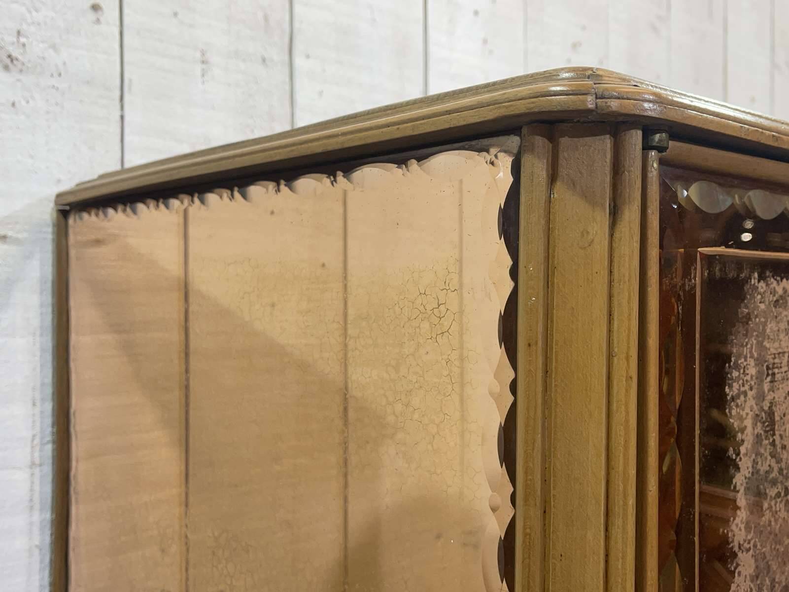 Art Deco mirrored cabinet from the 1950s in beech