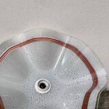 Italian white and orange glass pendant light Fazzoletto style