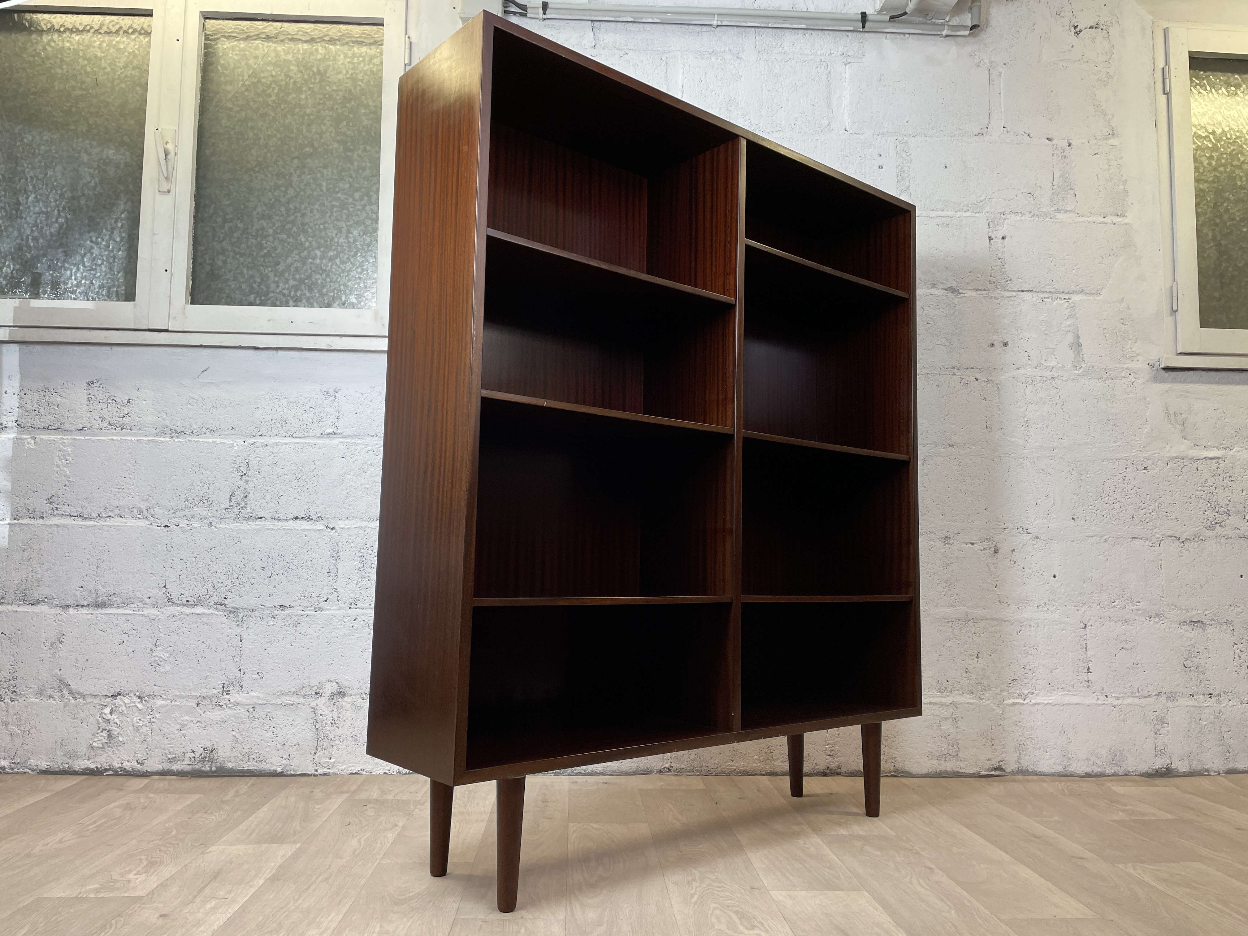Omann Junior Scandinavian Vintage Mahogany Library, 60s