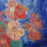 Nature table dead flower arrangement with vase triangular signed G.Grenthe years 30