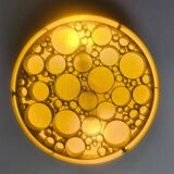 Set of three large rare midcentury flush mounts Alliance, RAAK, 1970